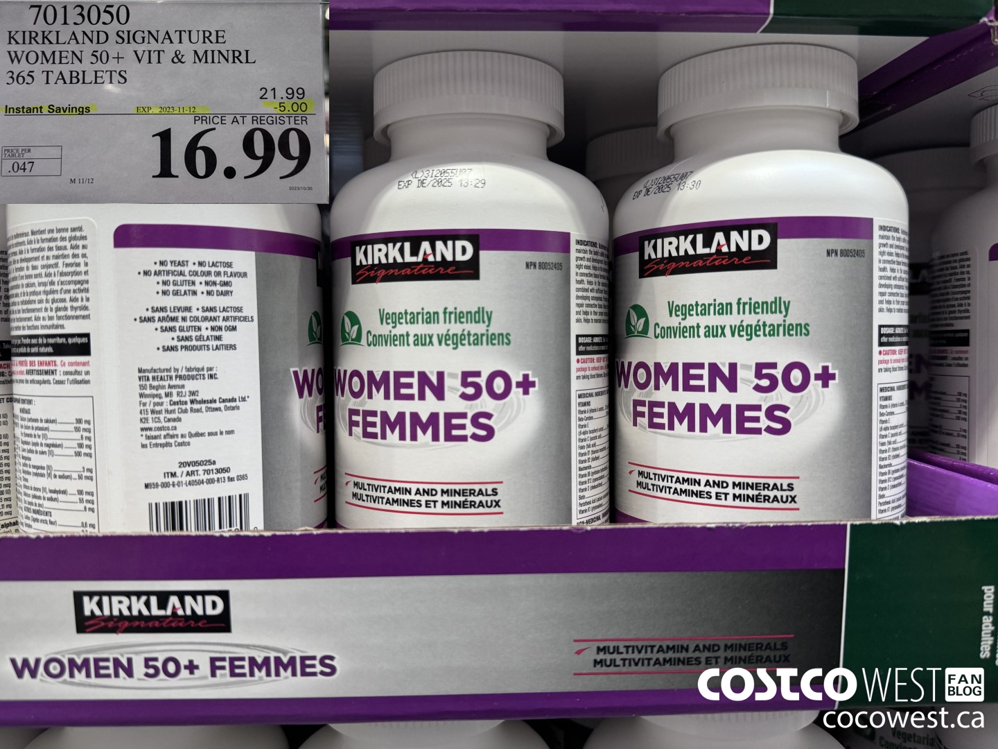 7013050 KS WOMEN 50+ MULTIVITAMIN & MINERAL 365 TABLETS  ($5.00 INSTANT SAVINGS EXPIRES ON 2023-11-12) $16.99