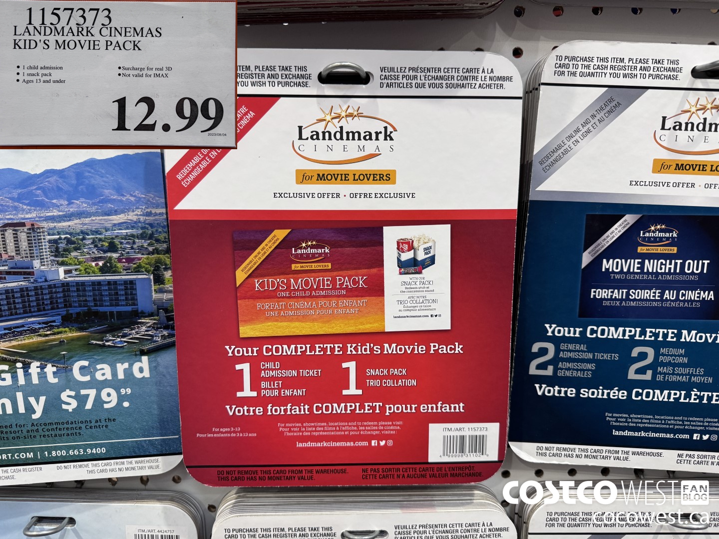 1157373 LANDMARK CINEMAS KID'S MOVIE PACK $12.99