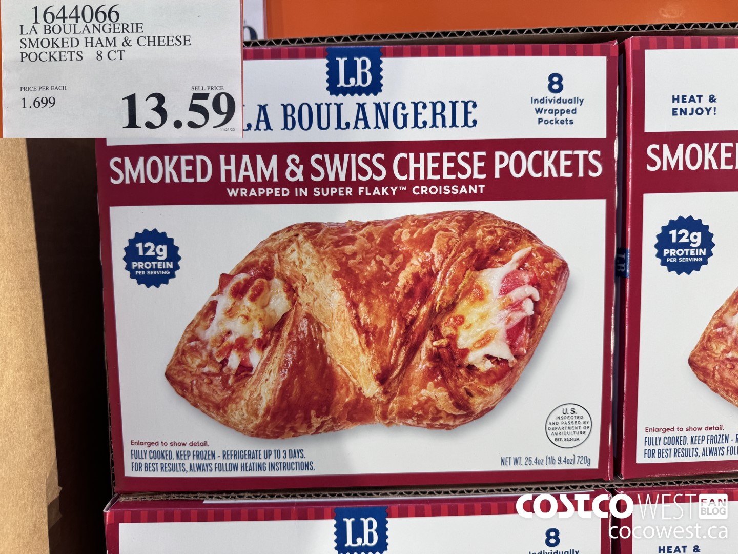 1644066 LA BOULANGERIE SMOKED HAM & CHEESE POCKETS 8 CT $13.59