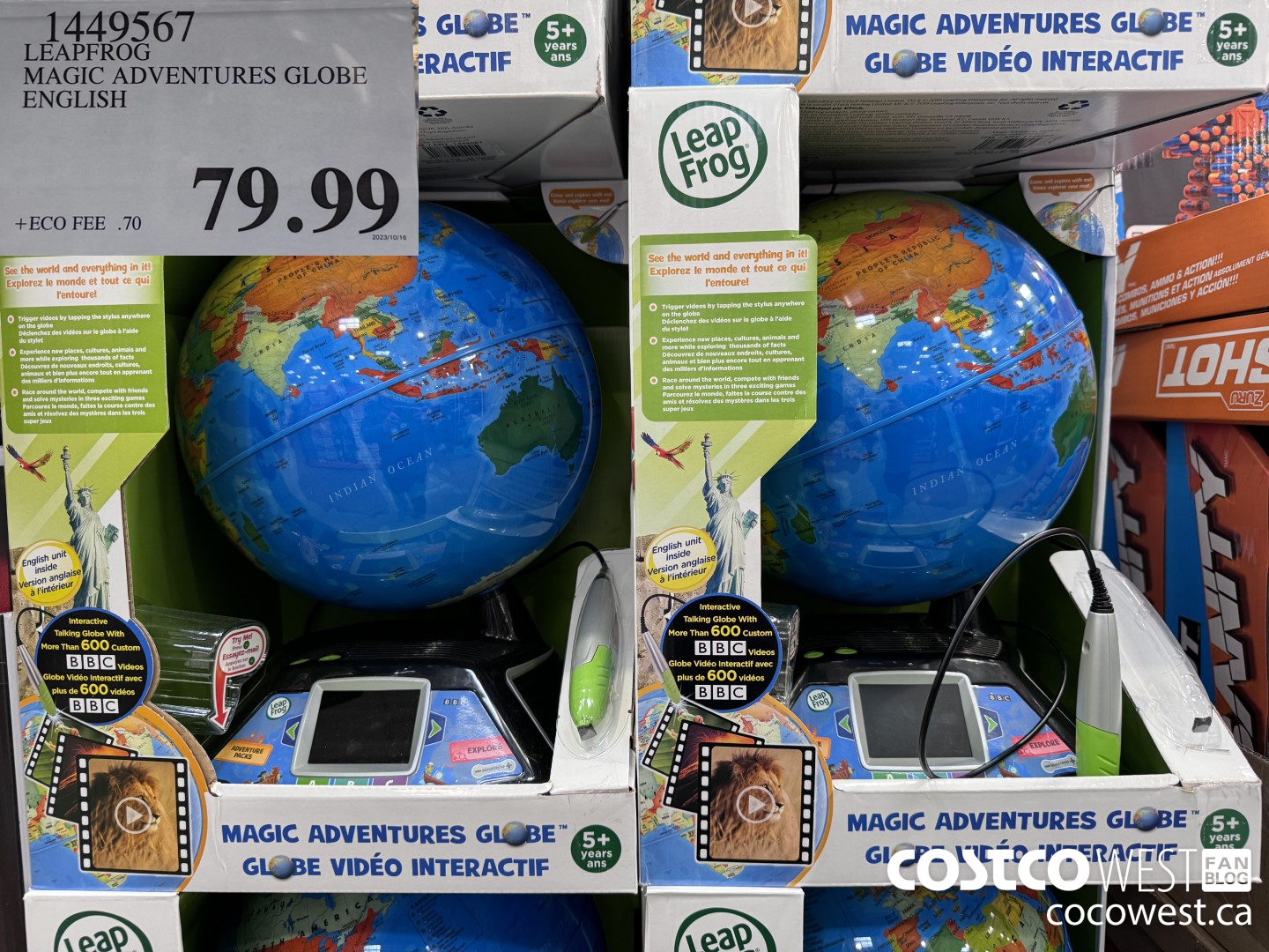 1449567 LEAPFROG MAGIC ADVENTURES GLOBE ENGLISH $79.99