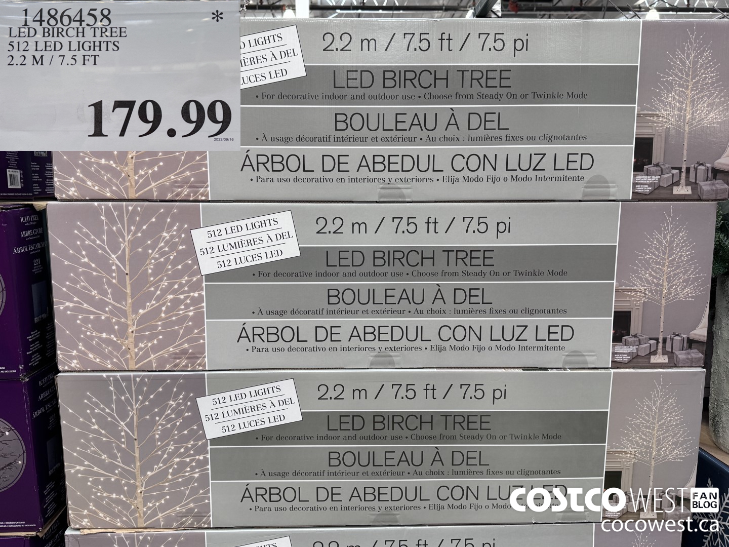 1486458 LED BIRCH TREE 512 LED LIGHTS 2.2 M / 7.5 FT $179.99