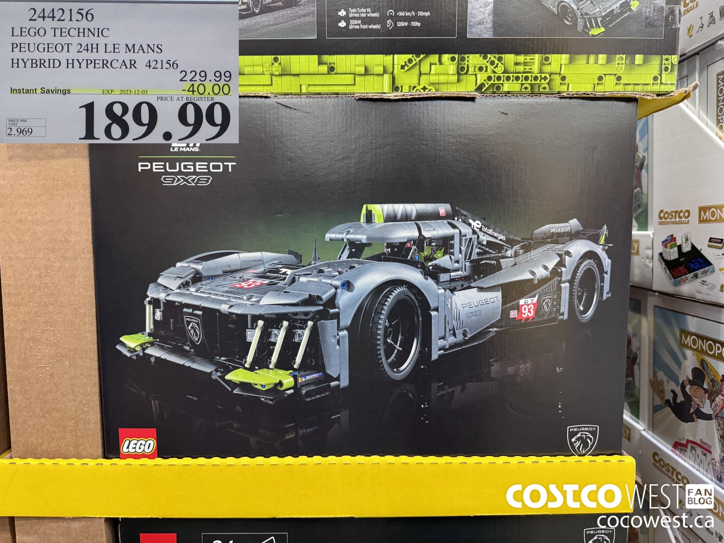 2442156 LEGO TECHNIC PEUGEOT 24H LE MANS HYBRID HYPERCAR 42156 ($40.00 INSTANT SAVINGS EXPIRES ON 2023-12-03) $189.99