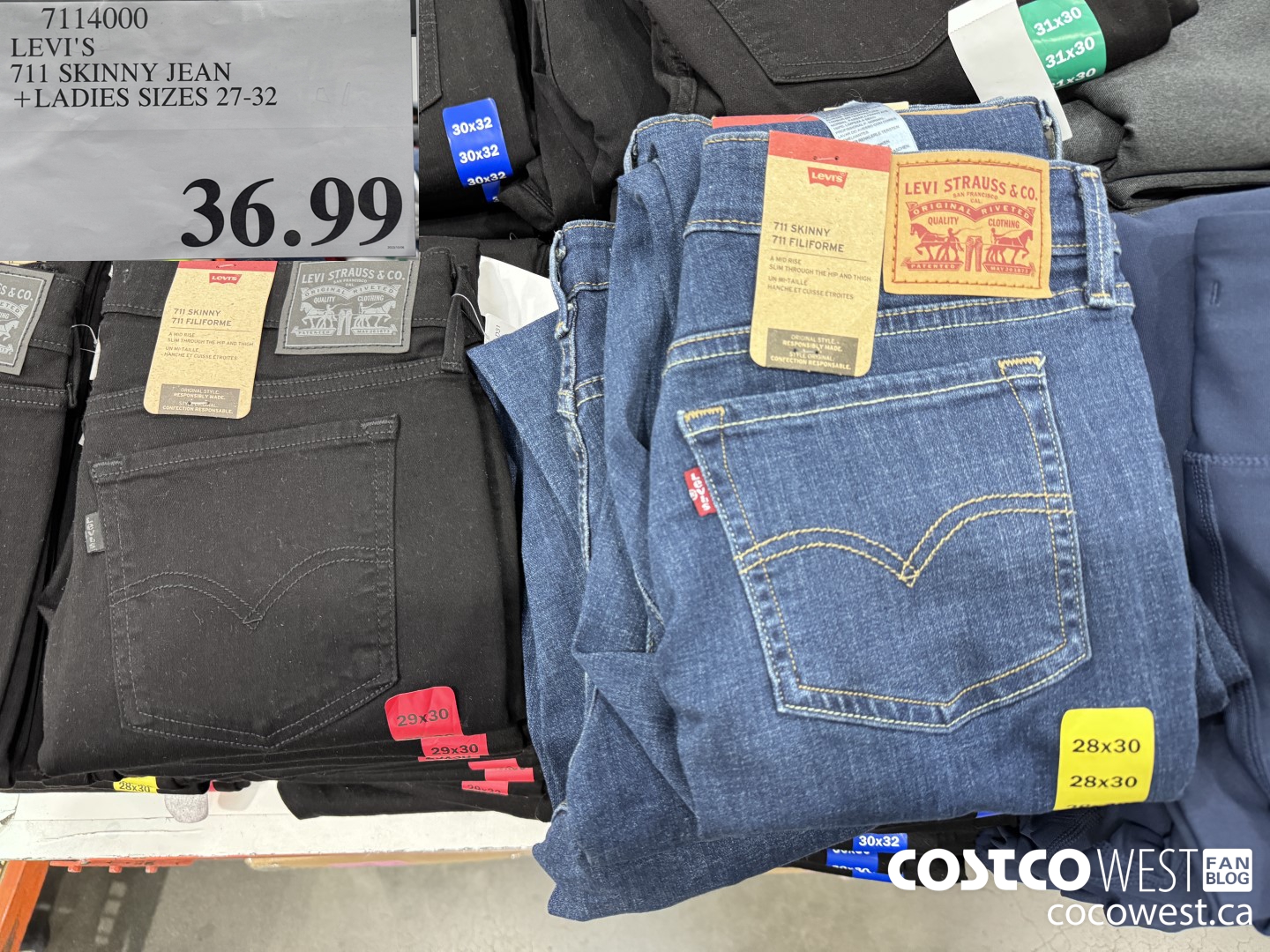 7114000 LEVI'S 711 SKINNY JEAN LADIES SIZES 27-32 $36.99