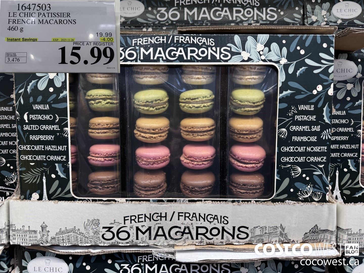 1647503 LE CHIC PATISSIER FRENCH MACARONS 460 G ($4.00 INSTANT SAVINGS EXPIRES ON 2023-11-26) $15.99
