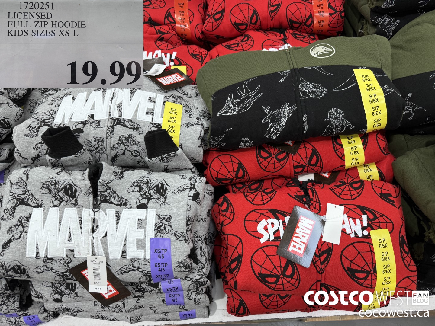 1720251 LICENSED FULL ZIP HOODIE KIDS SIZES XS-L $19.99