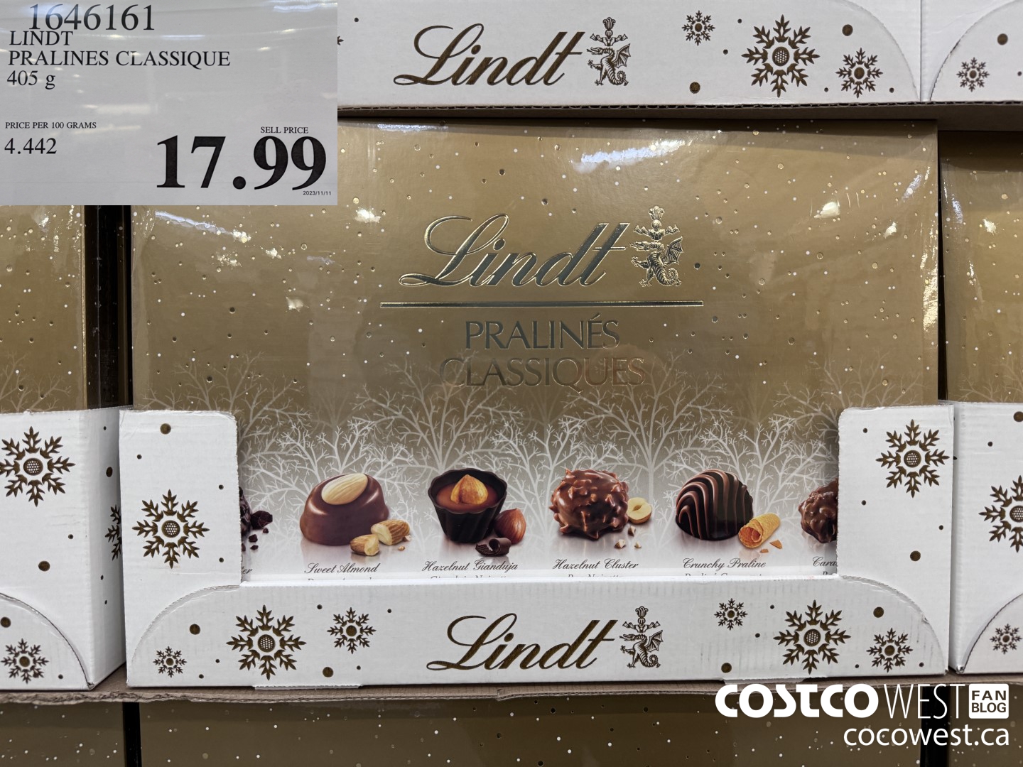 1646161 LINDT PRALINES CLASSIQUE 405G $17.99