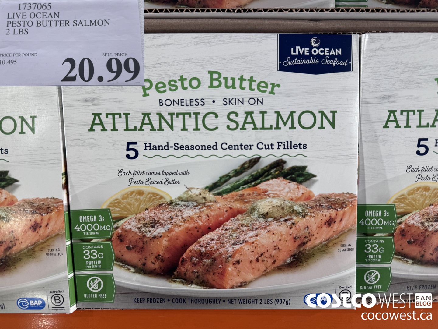 1737065 LIVE OCEAN PESTO BUTTER SALMON 2 LBS $20.99