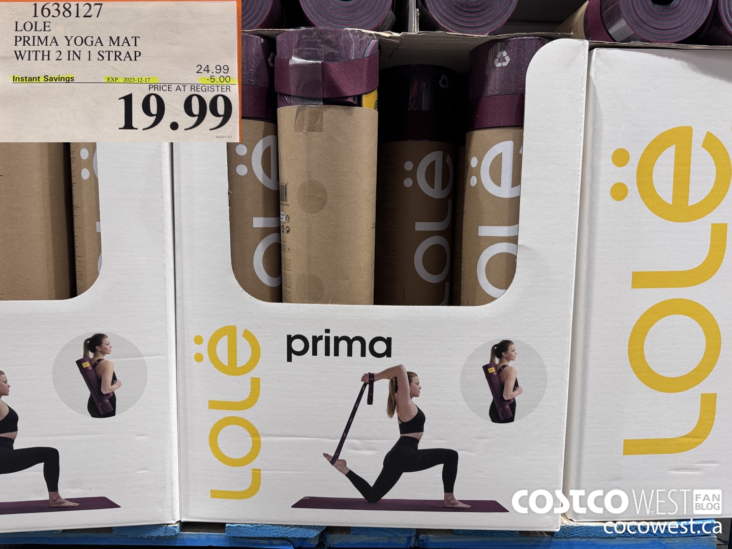 1638127 LOLE PRIMA YOGA MAT WITH 2 IN 1 STRAP ($5.00 INSTANT SAVINGS EXPIRES ON 2023-12-17) $19.99