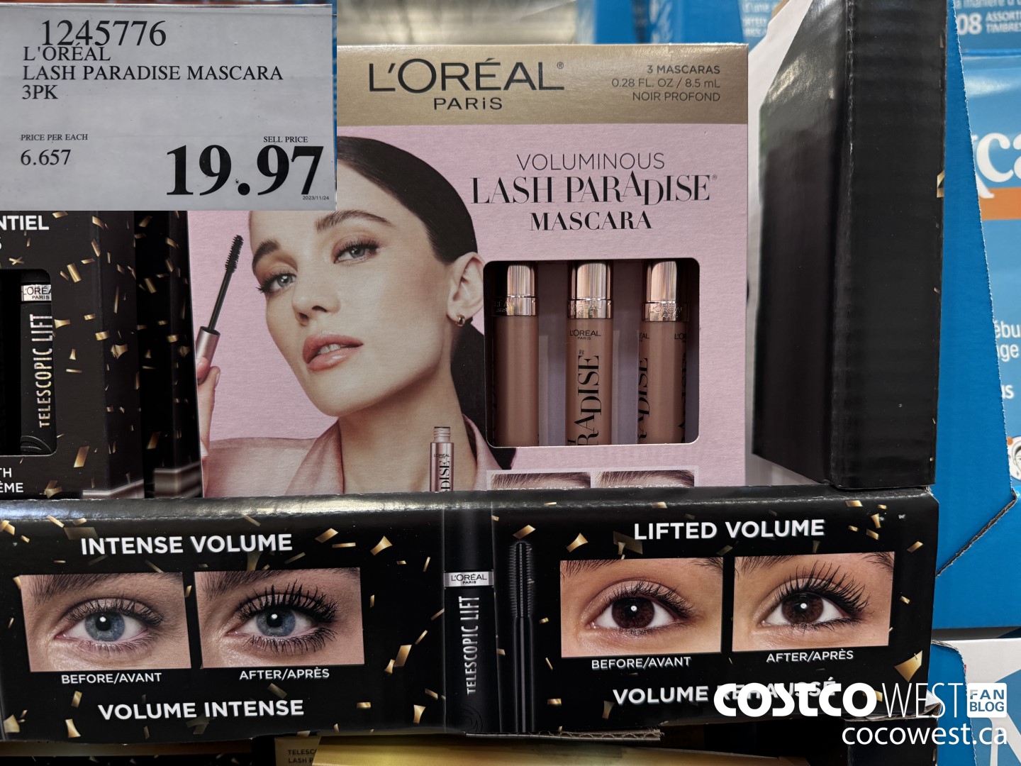 1245776 L'OREAL LASH PARADISE MASCARA 3PK $19.97