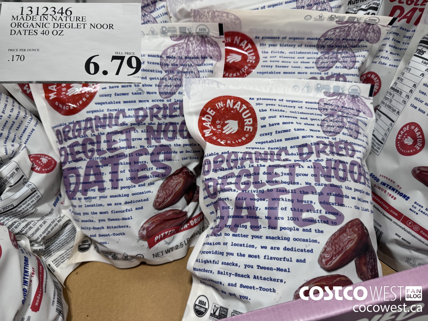 1312346 MADE IN NATURE ORGANIC DEGLET NOOR DATES 40 OZ $6.79