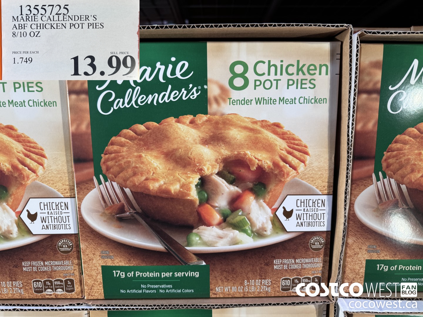 1355725 MARIE CALLENDER'S ABF CHICKEN POT PIES 8/10 OZ $13.99