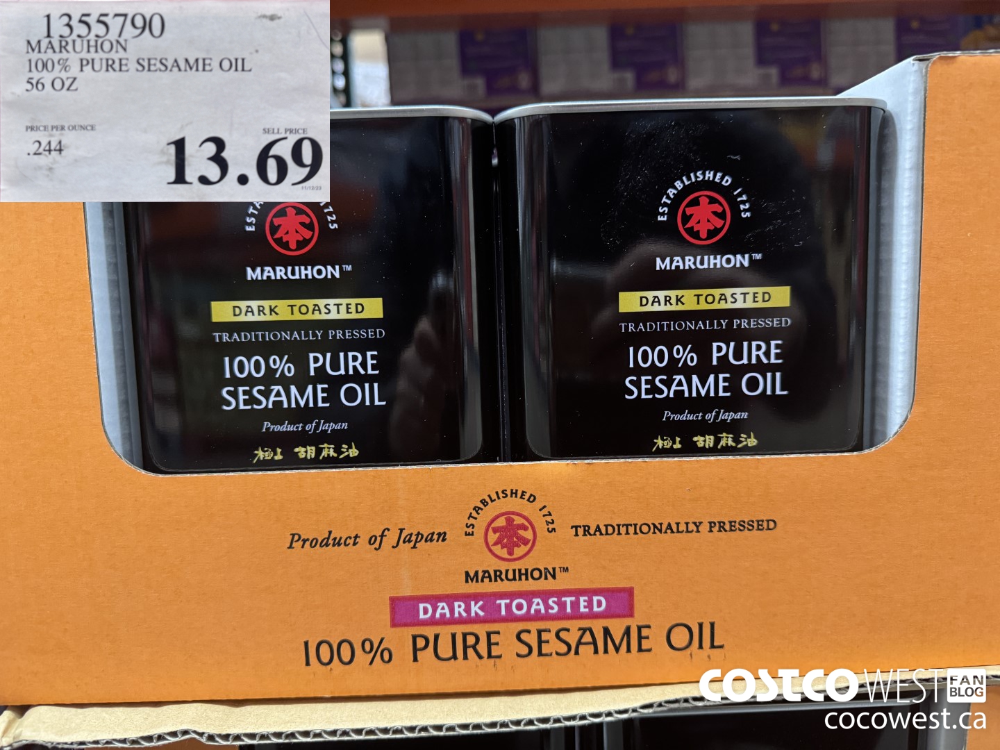 1355790 MARUHON 100% PURE SESAME OIL 56 OZ $13.69