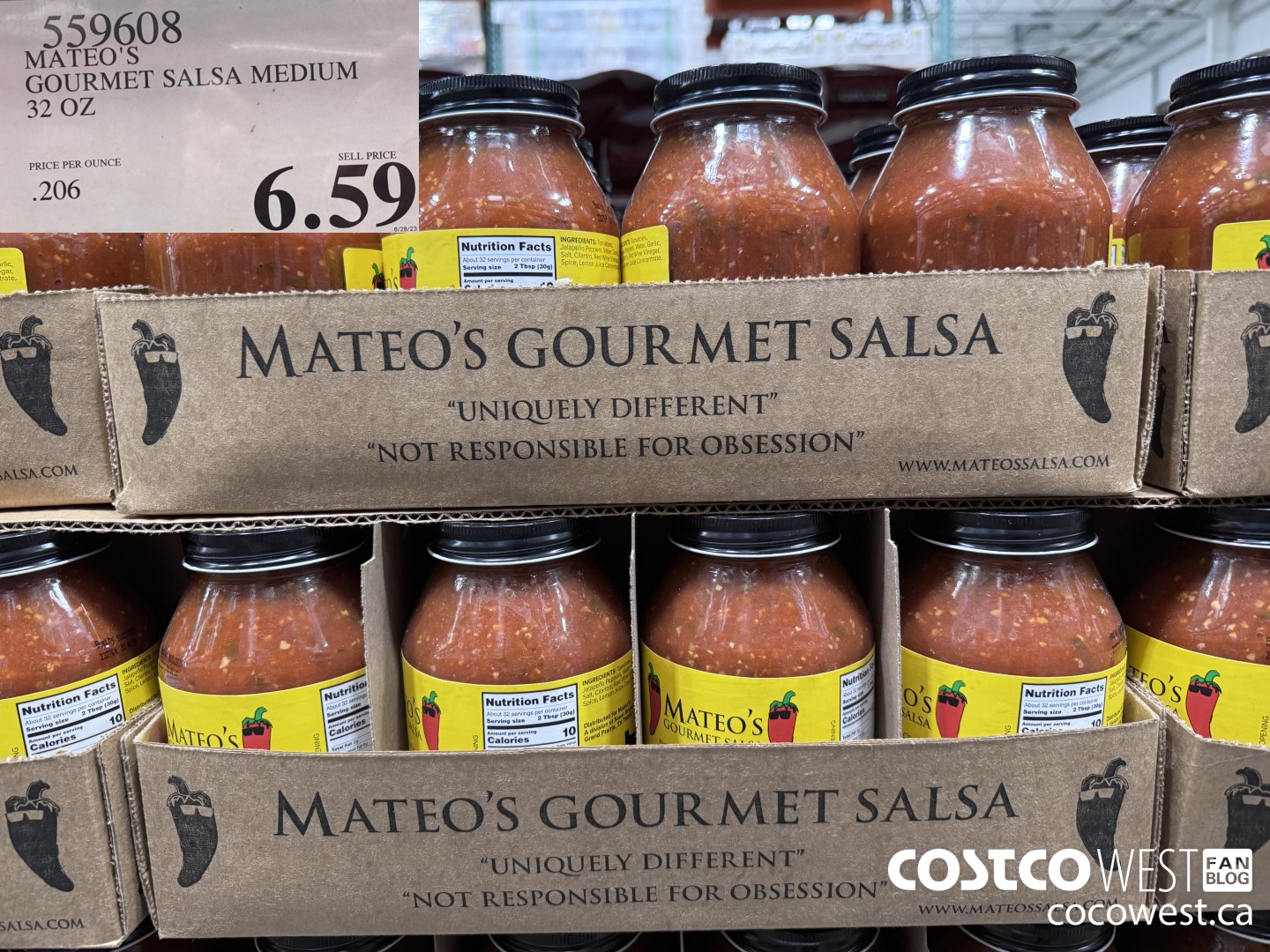 559608 MATEO'S GOURMET SALSA MEDIUM 32 OZ  $6.59