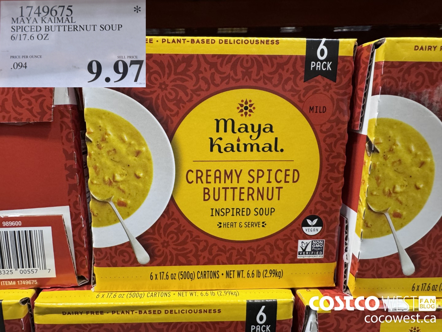 1749675 MAYA KAIMAL SPICED BUTTERNUT SOUP 6/17.6 OZ $9.97