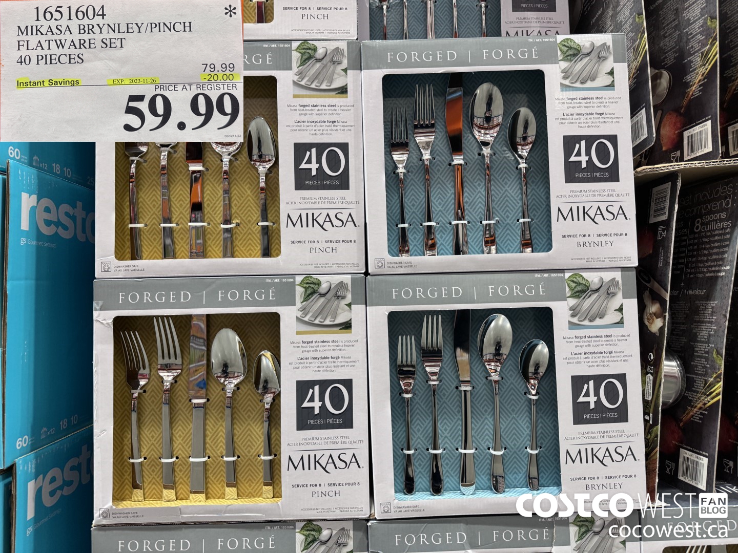1651604 MIKASA BRYNLEY/PINCH FLATWARE SET 40 PIECES ($20.00 INSTANT SAVINGS EXPIRES ON 2023-11-26) $59.99