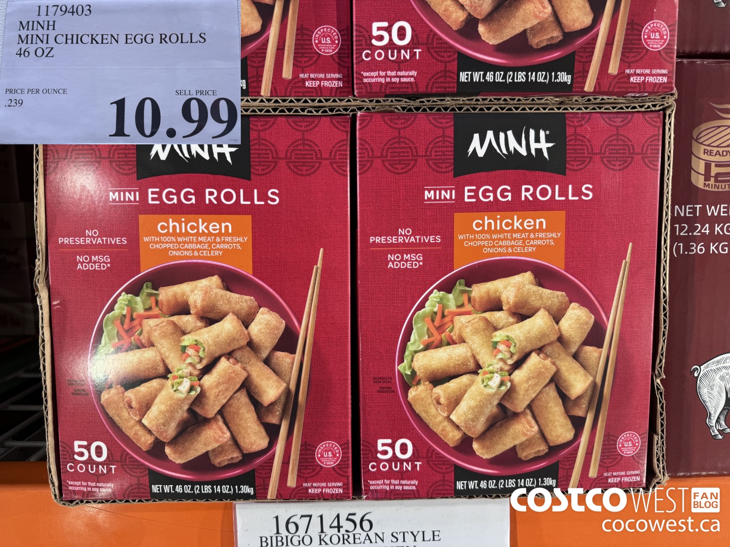 1179403 MINH MINI CHICKEN EGG ROLLS 46 OZ  $10.99