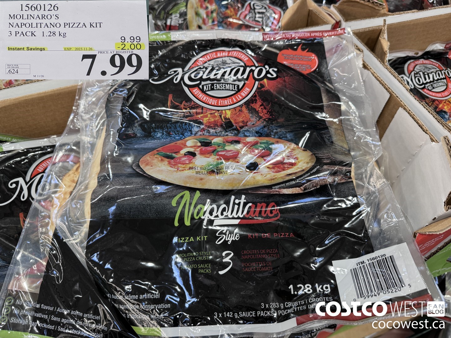1560126 MOLINARO'S NEAPOLITAN PIZZA KIT 3 PACK 1.28kg ($2.00 INSTANT SAVINGS EXPIRES ON 2023-11-26) $7.99