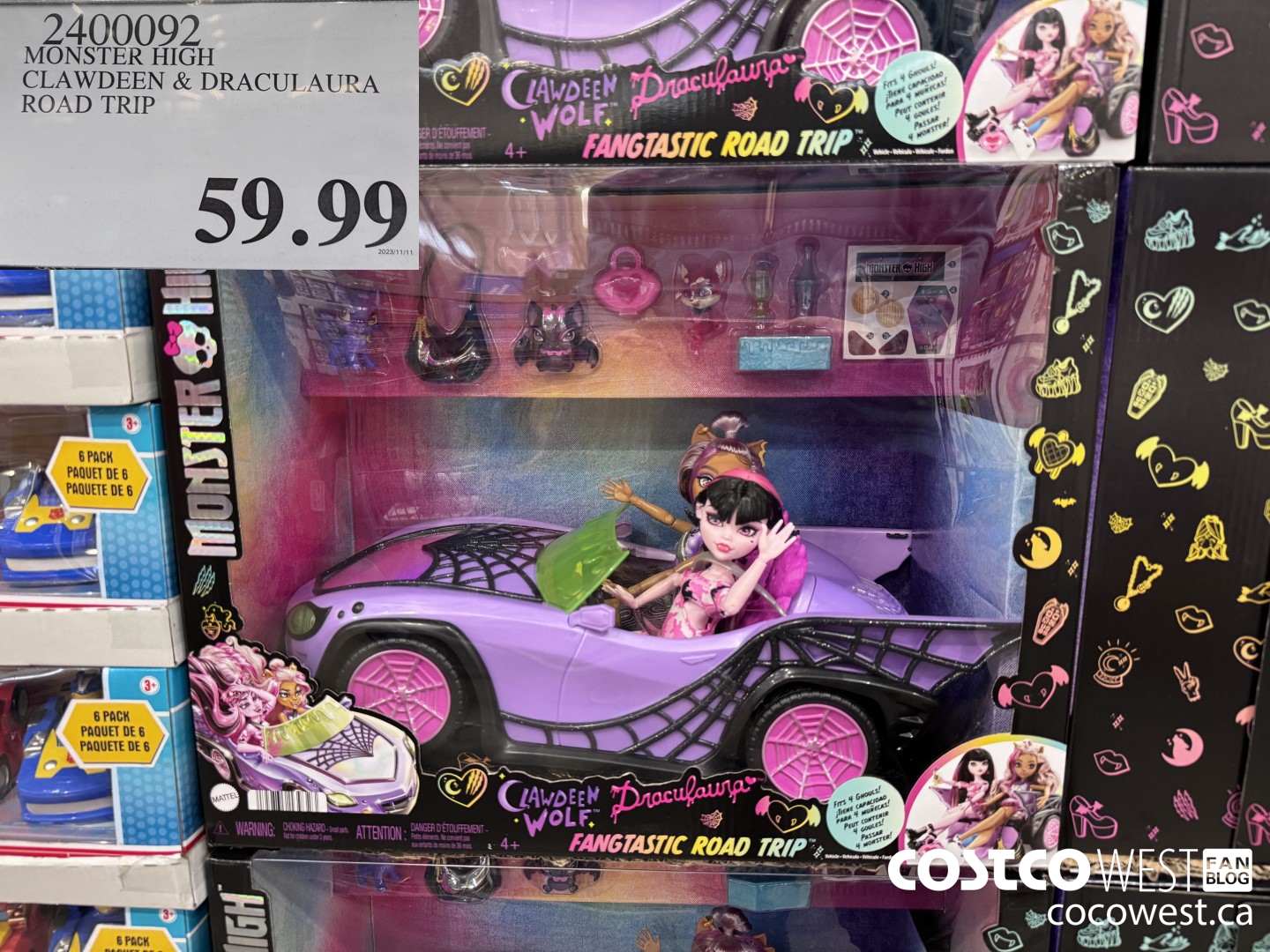 2400092 MONSTER HIGH CLAWDEEN & DRACULAURA ROAD TRIP $59.99