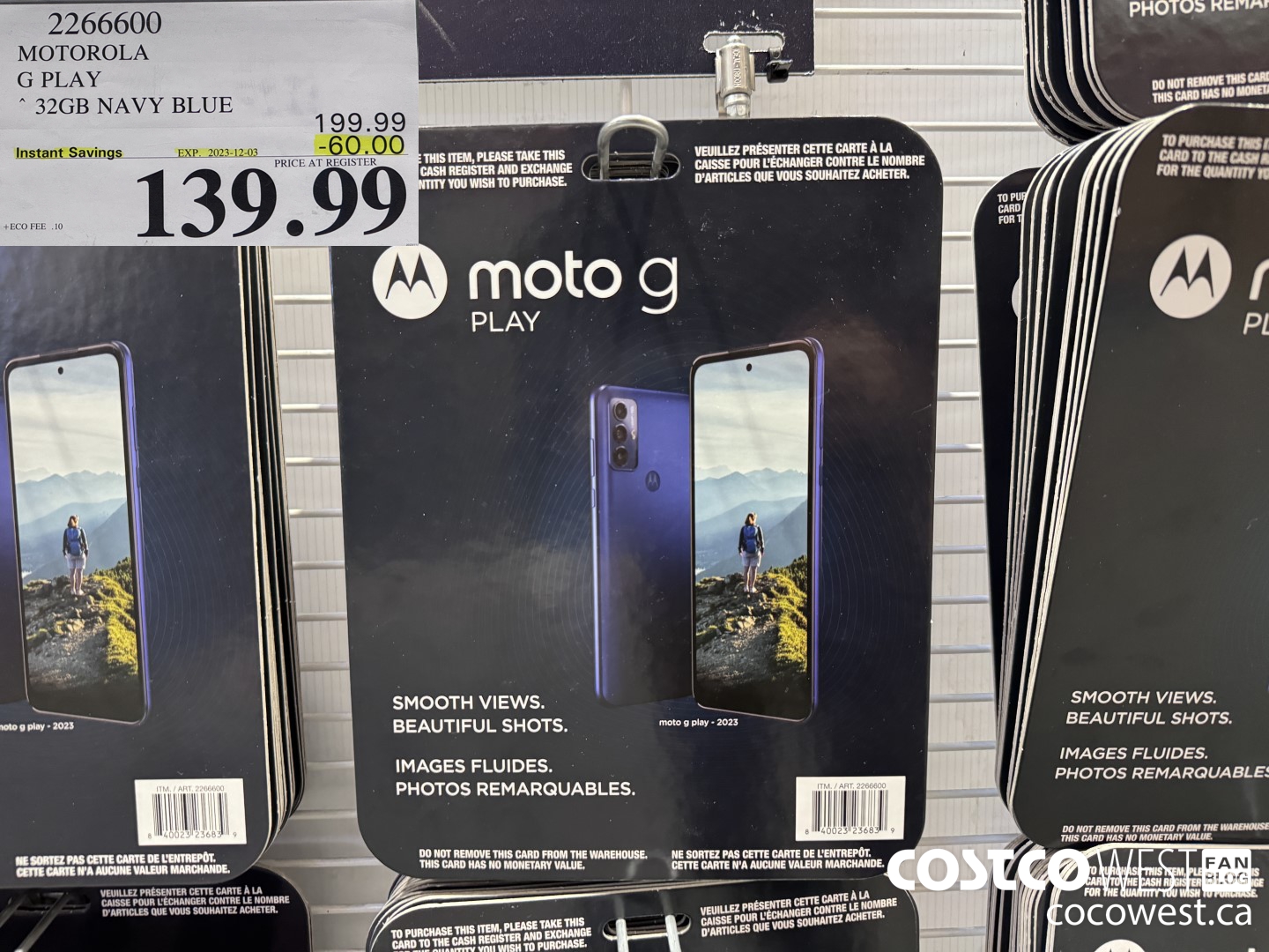 2266600 MOTOROLA G PLAY 32GB NAVY BLUE ($60.00 INSTANT SAVINGS EXPIRES ON 2023-12-03) $139.99