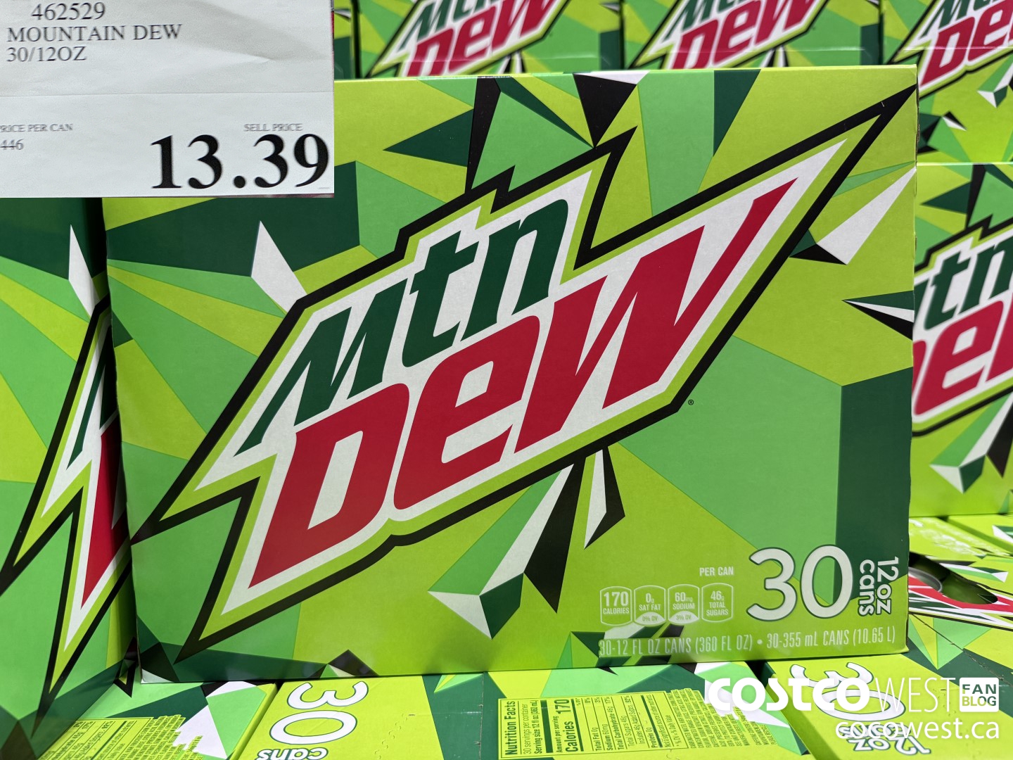 462529 MOUNTAIN DEW 30 CT / 12OZ $13.39