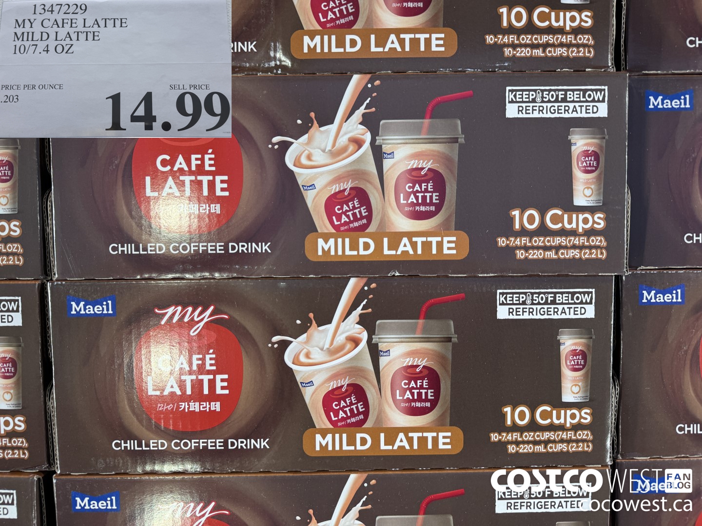 1347229 MY CAFE LATTE MILD LATTE 10/7.4 OZ $14.99