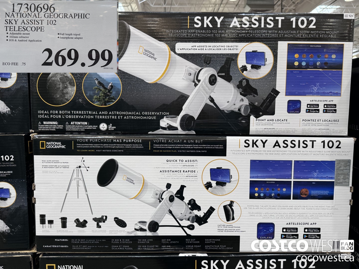 1730696 NATIONAL GEOGRAPHIC SKY ASSIST 102 TELESCOPE $269.99