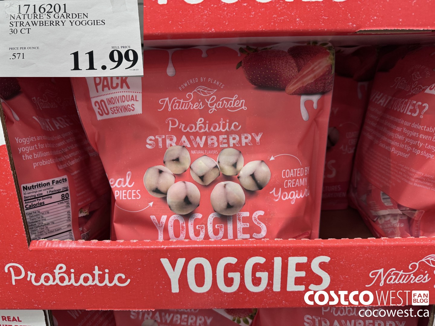 1716201 NATURE'S GARDEN STRAWBERRY YOGGIES 30 CT $11.99