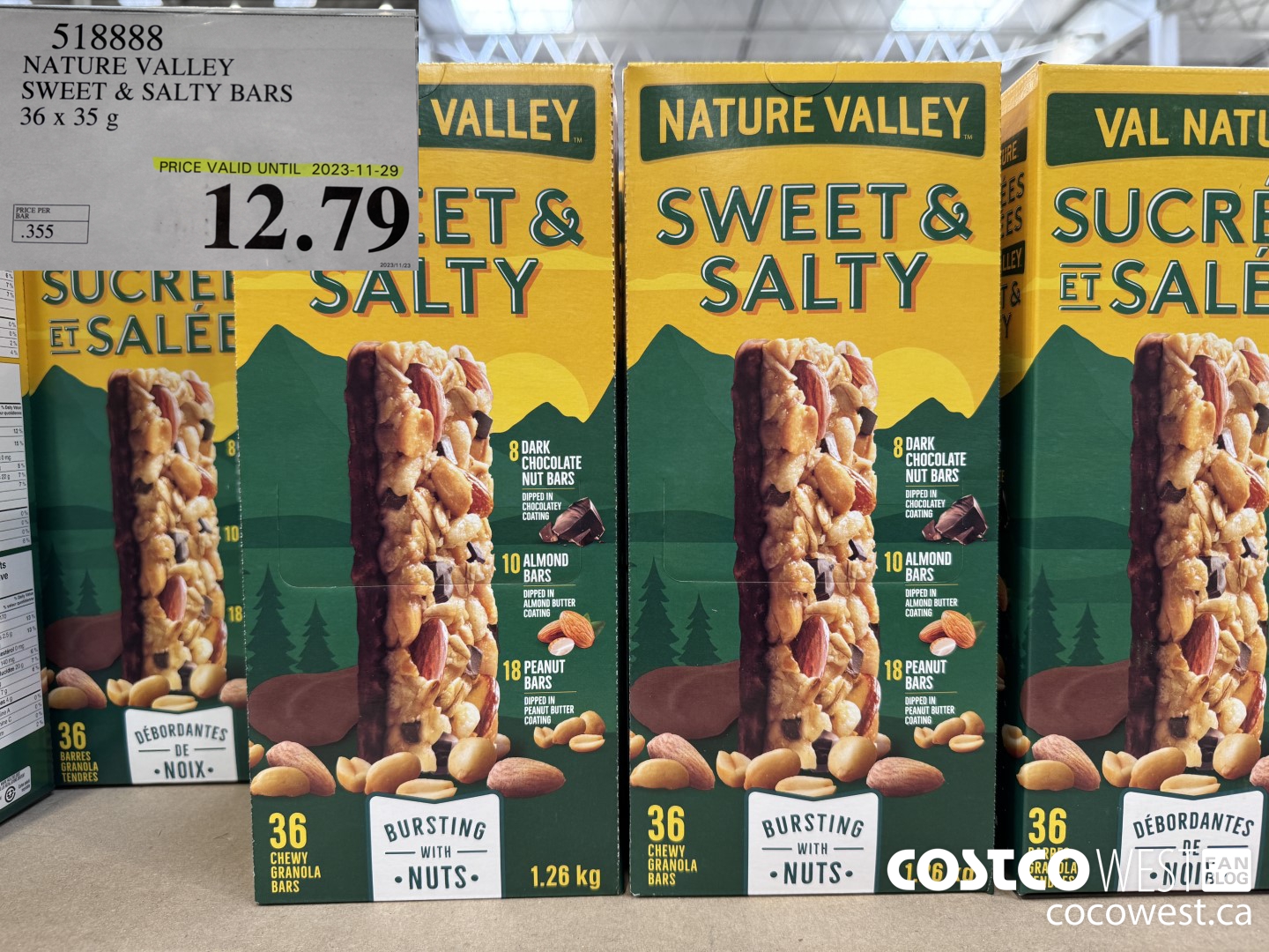 518888 NATURE VALLEY SWEET & SALTY BARS 36 X 35 G (EXPIRES ON 2023-11-29) $12.79