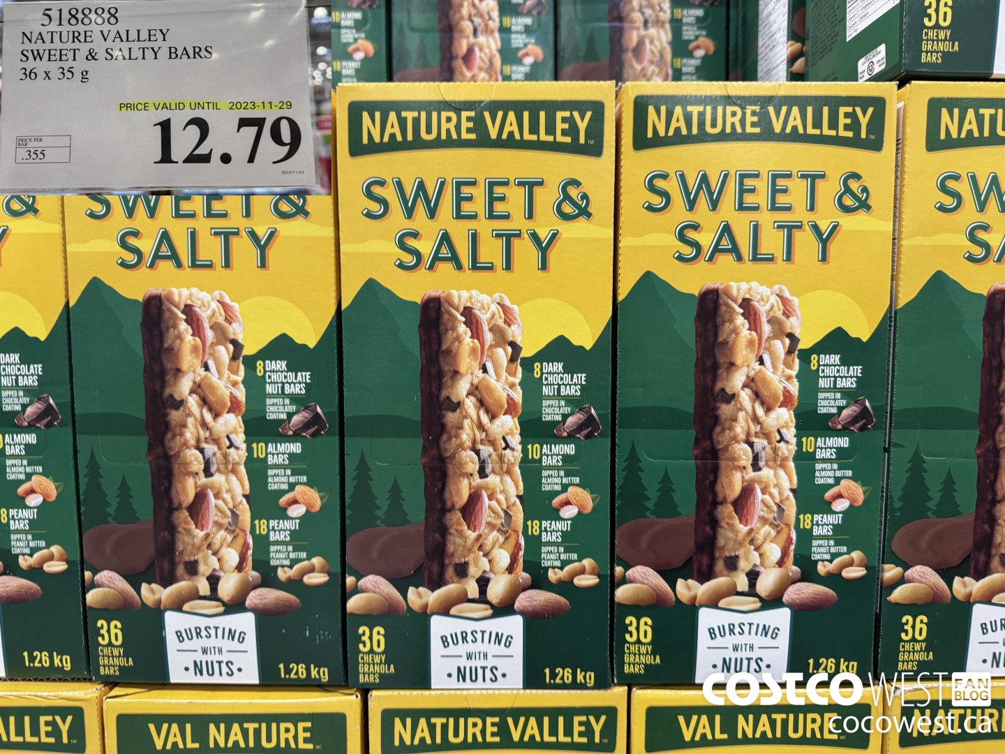 518888 NATURE VALLEY SWEET & SALTY BARS 36 X 35 G (EXPIRES ON 2023-11-29) $12.79