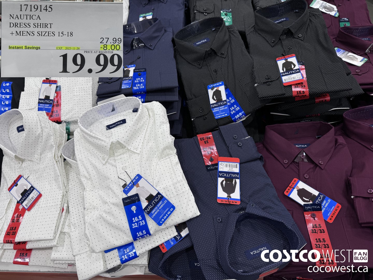 1719145 NAUTICA DRESS SHIRT MENS SIZES 15-18 ($8.00 INSTANT SAVINGS EXPIRES ON 2023-11-26) $19.99