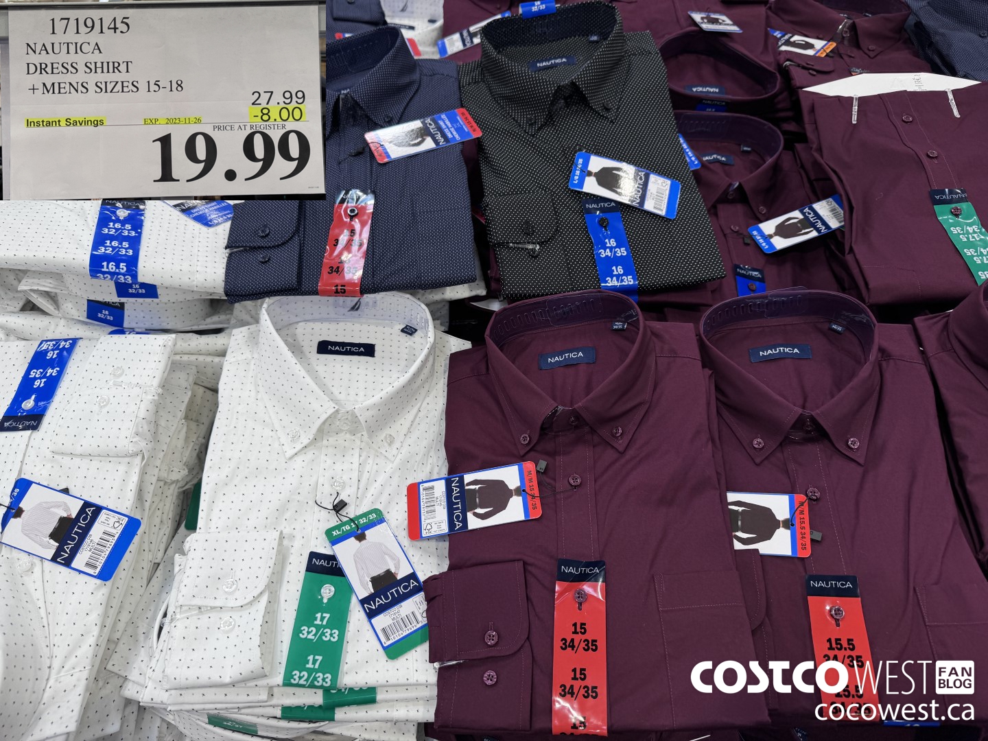 1719145 NAUTICA DRESS SHIRT MENS SIZES 15-18 ($8.00 INSTANT SAVINGS EXPIRES ON 2023-11-26) $19.99