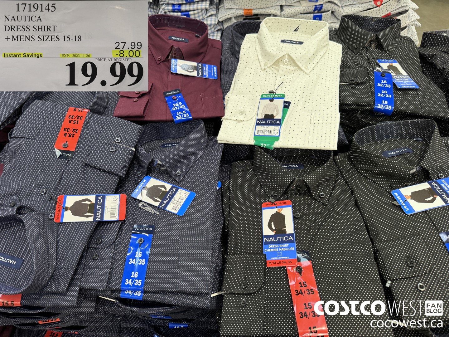 1719145 NAUTICA DRESS SHIRT MENS SIZES 15-18 ($8.00 INSTANT SAVINGS EXPIRES ON 2023-11-26) $19.99