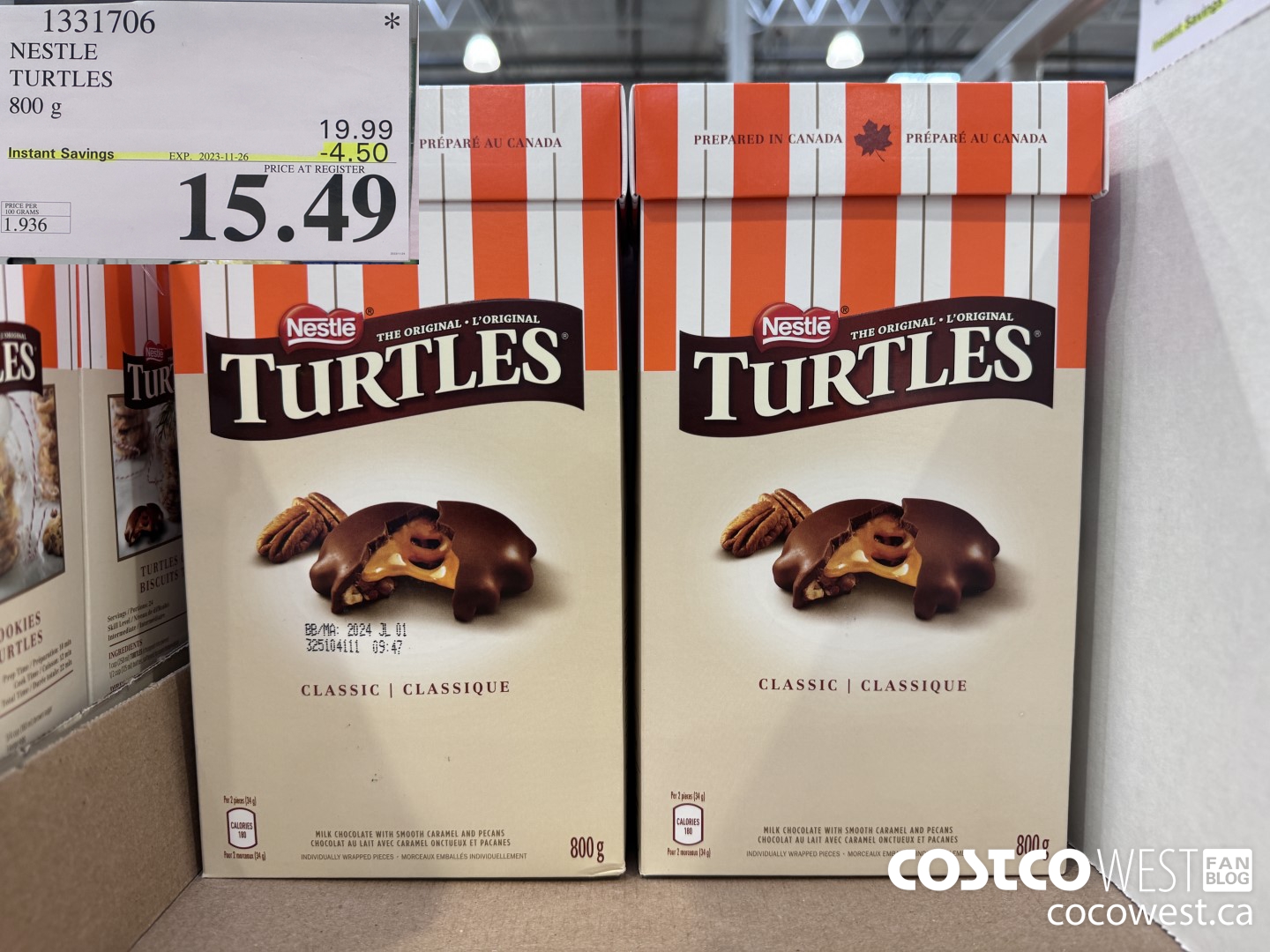 1331706 NESTLE TURTLES 800 g ($4.50 INSTANT SAVINGS EXPIRES ON 2023-11-26) $15.49