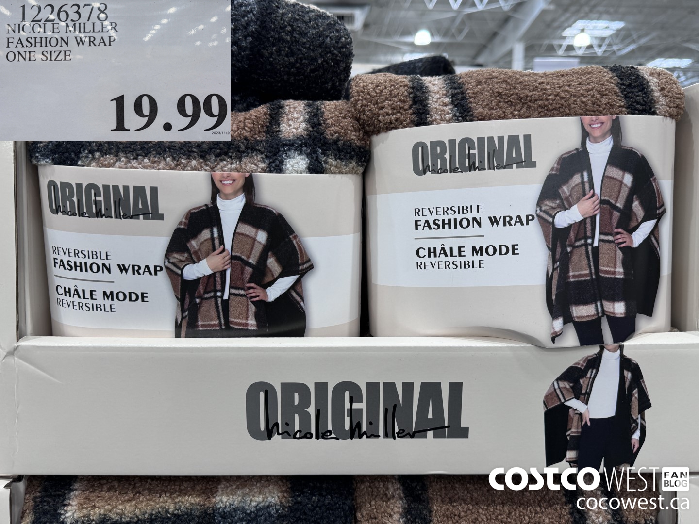 1226378 NICOLE MILLER FASHION WRAP ONE SIZE $19.99