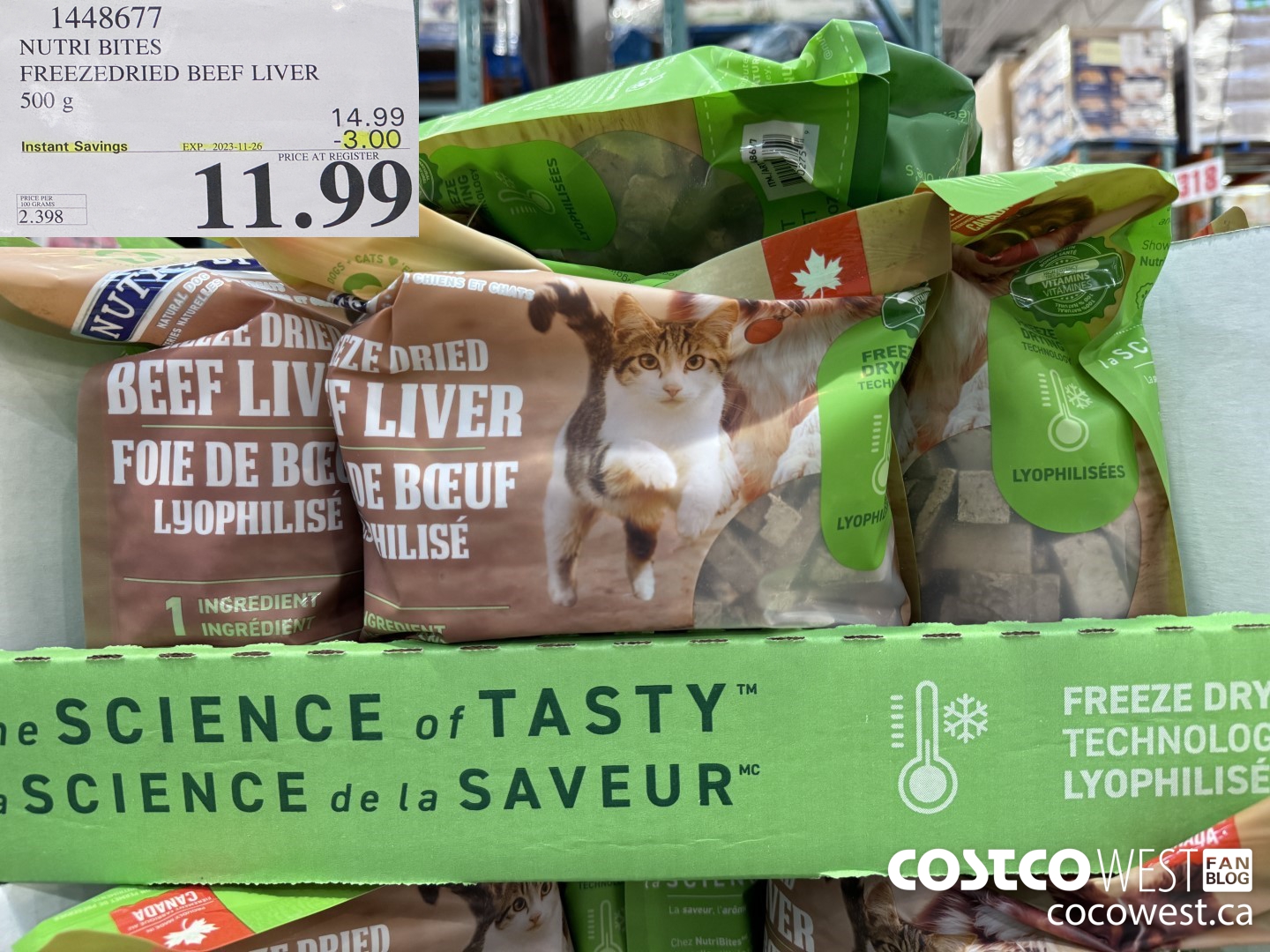 1448677 NUTRI BITES FREEZEDRIED BEEF LIVER 500 g ($3.00 INSTANT SAVINGS EXPIRES ON 2023-11-26) $11.99