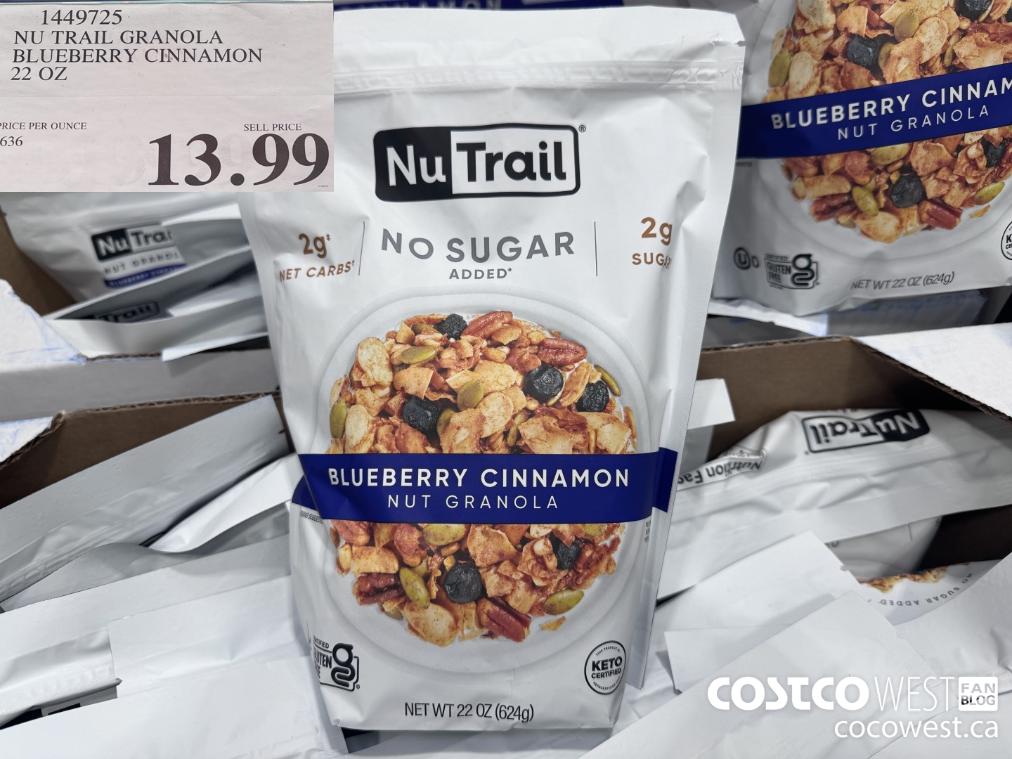 1449725 NU TRAIL KETO NUT GRANOLA 22 OZ $13.99