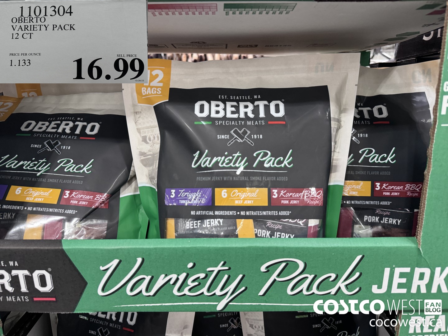 1101304 OBERTO VARIETY PACK 12 CT $16.99