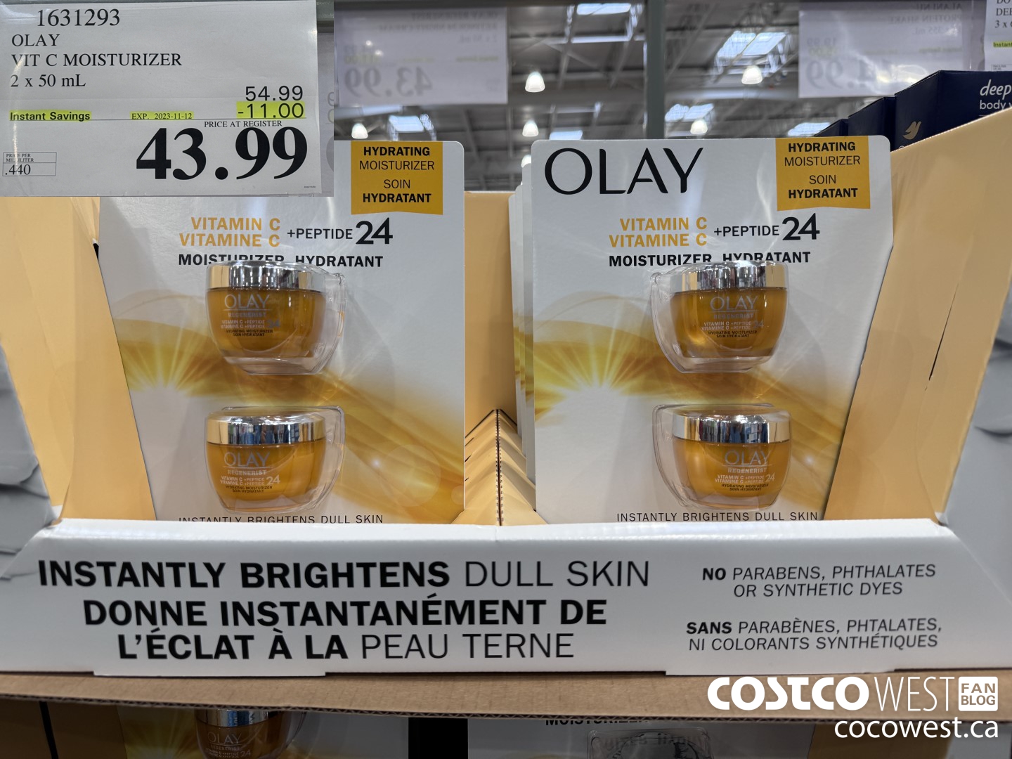 1631293 OLAY VIT C MOISTURIZER 2 x 50 mL  ($11.00 INSTANT SAVINGS EXPIRES ON 2023-11-12) $43.99