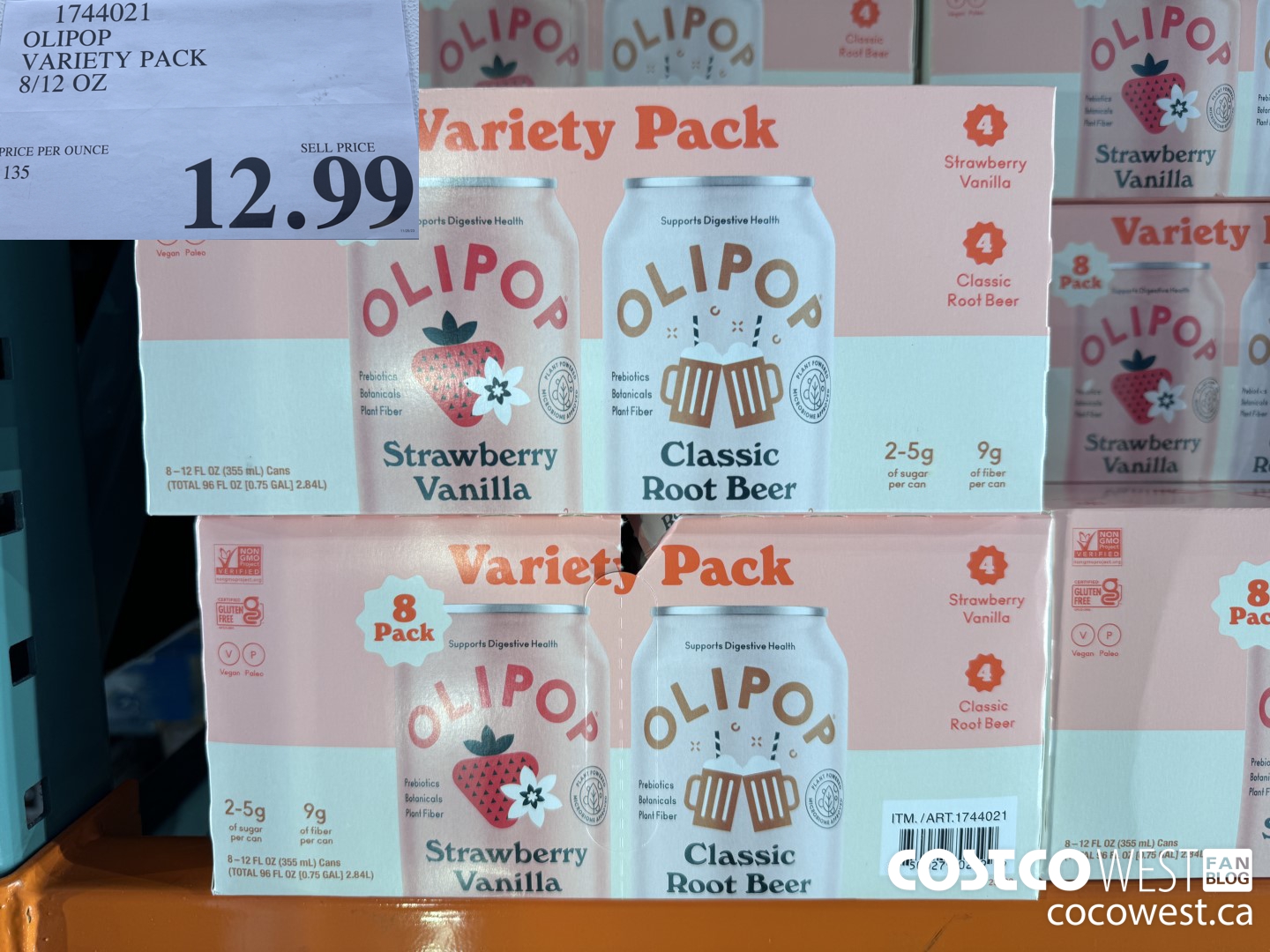1744021 OLIPOP VARIETY PACK 8/12 OZ $12.99