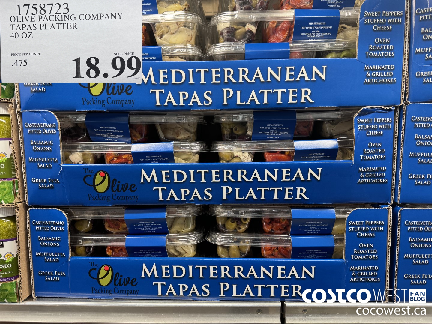 1758723 OLIVE PACKING COMPANY TAPAS PLATTER 40 OZ $18.99