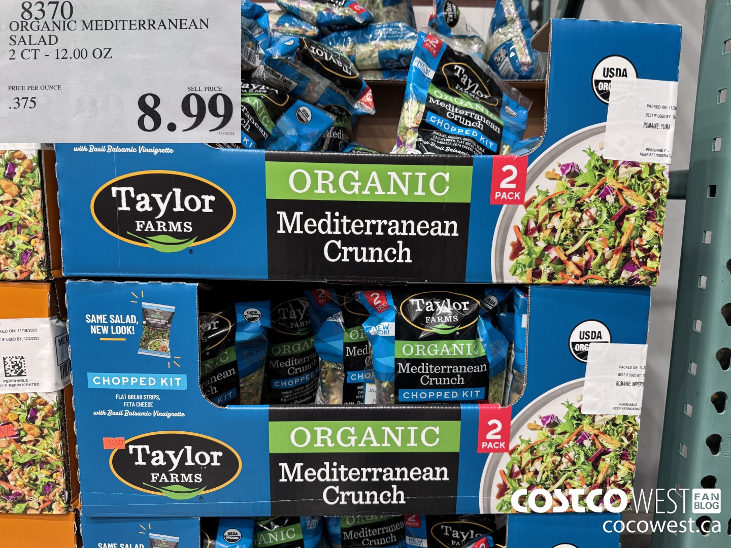 8370 ORGANIC MEDITERRANEAN SALAD 2 CT - 12.00 OZ $8.99