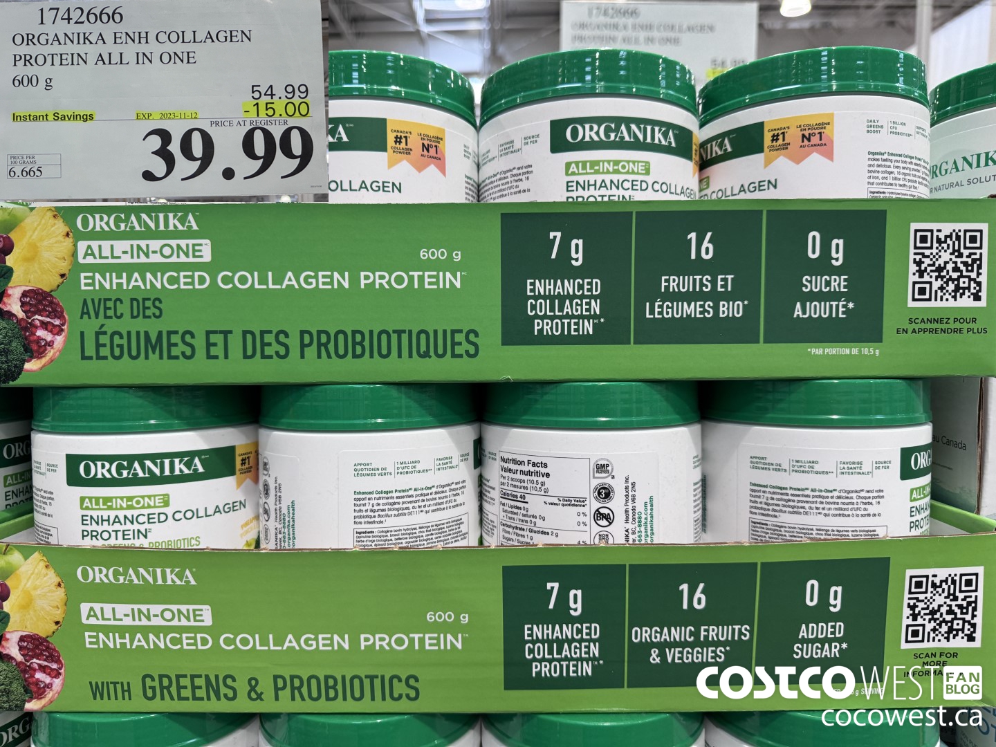 1742666 ORGANIKA ENH COLLAGEN PROTEIN ALL IN ONE ($15.00 INSTANT SAVINGS EXPIRES ON 2023-11-12) $39.99