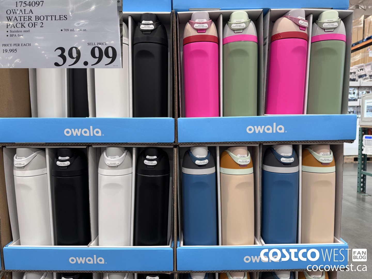 1754097 OWALA WATER BOTTLES PACK OF 2 $39.99