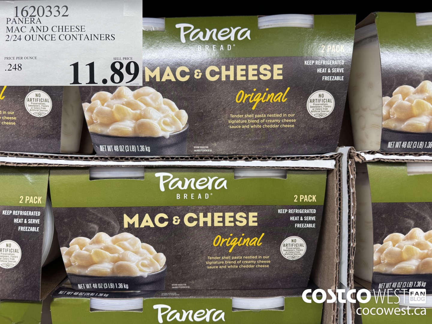 1620332 PANERA MAC AND CHEESE 2/24 OUNCE CONTAINERS $11.89