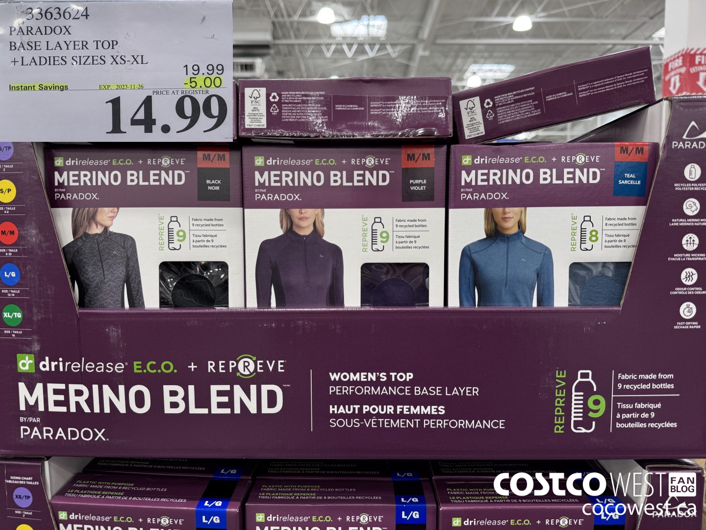 3363624 PARADOX BASE LAYER TOP LADIES SIZES XS-XL ($5.00 INSTANT SAVINGS EXPIRES ON 2023-11-26) $14.99