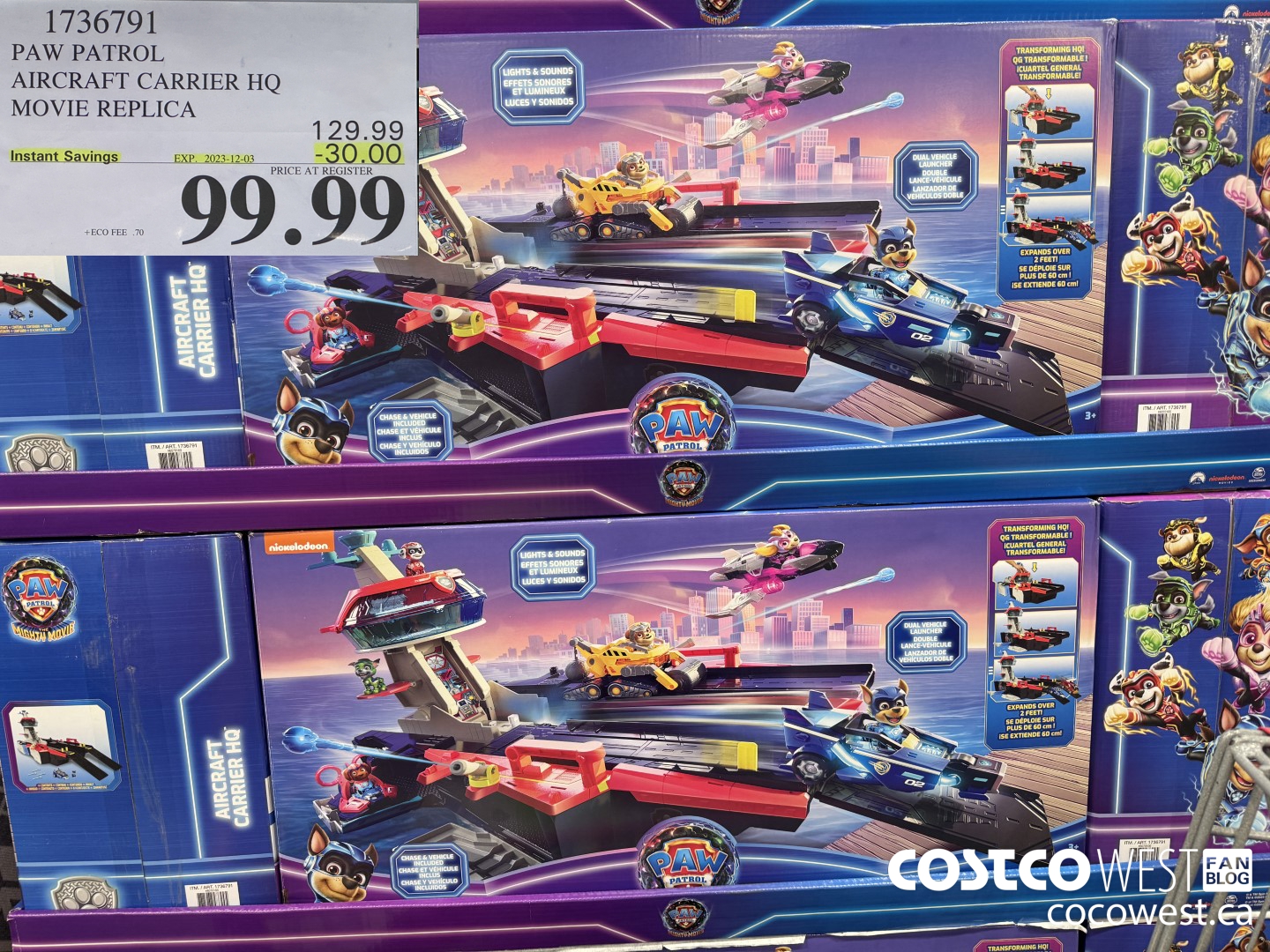 1736791 PAW PATROL AIRCRAFT CARRIER HQ MOVIE REPLICA ($30.00 INSTANT SAVINGS EXPIRES ON 2023-12-03) $99.99