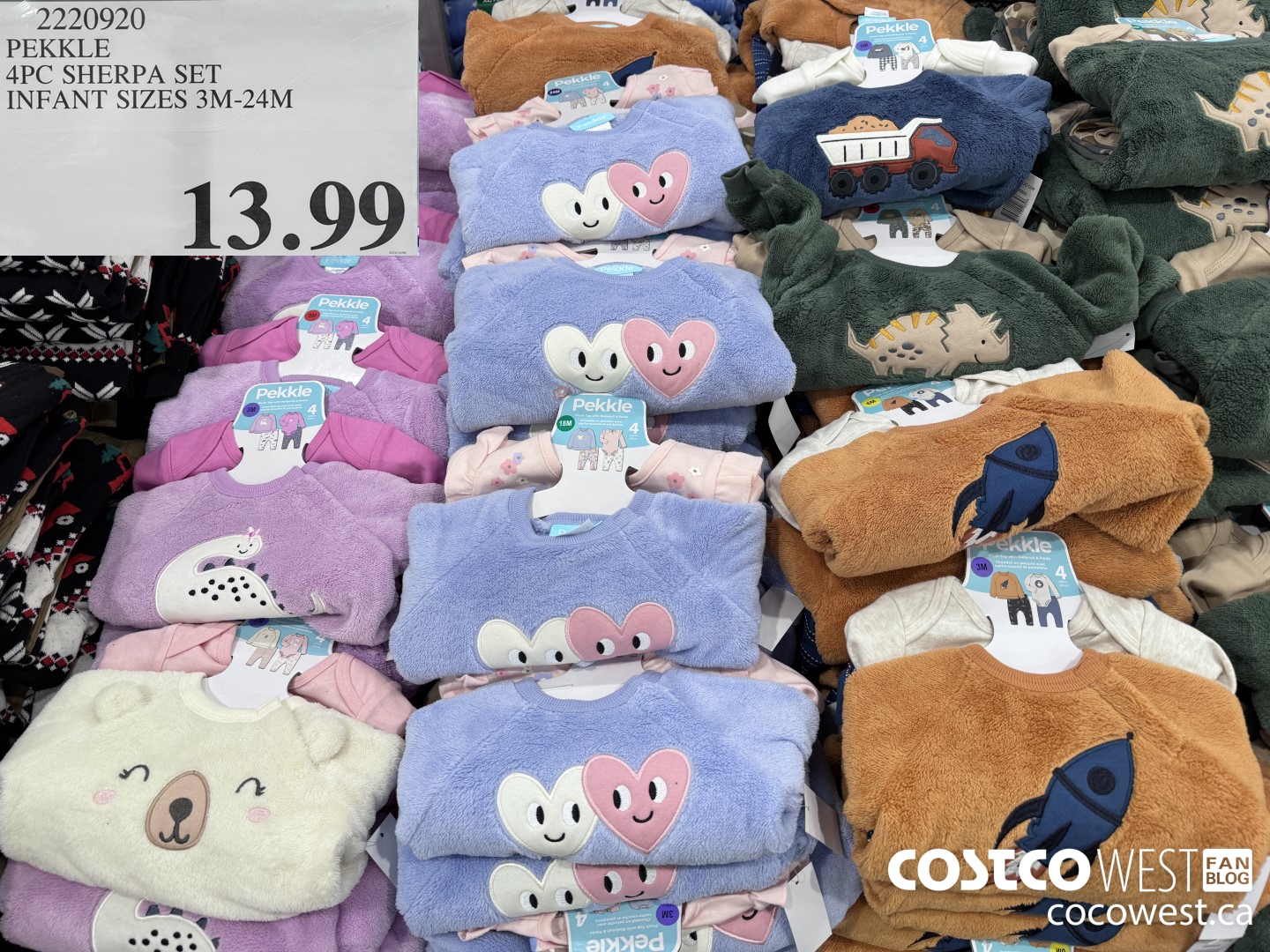 2220920 PEKKLE 4PC SHERPA SET INFANT SIZES 3M-24M $13.99