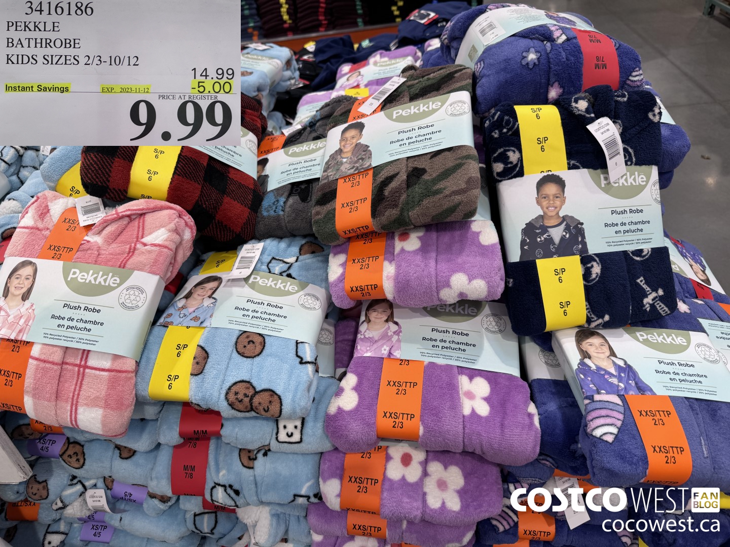 3416186 PEKKLE BATHROBE KIDS SIZES 2/3-10/12 ($5.00 INSTANT SAVINGS EXPIRES ON 2023-11-12) $9.99