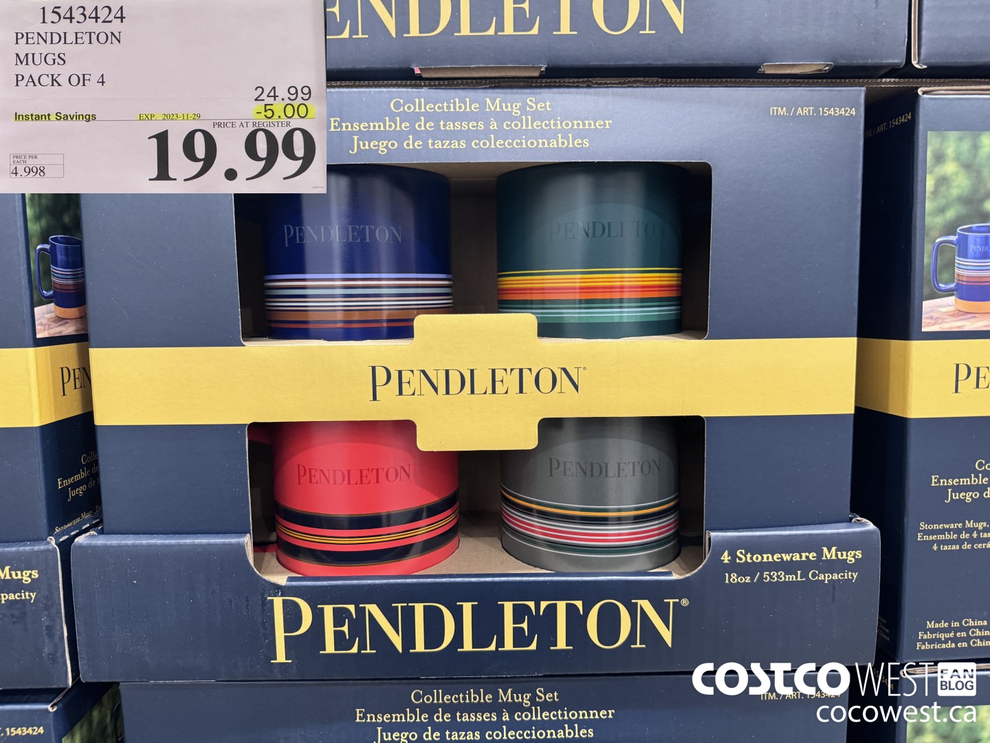 1543424 PENDLETON MUGS PACK OF 4 ($5.00 INSTANT SAVINGS EXPIRES ON 2023-11-29) $19.99