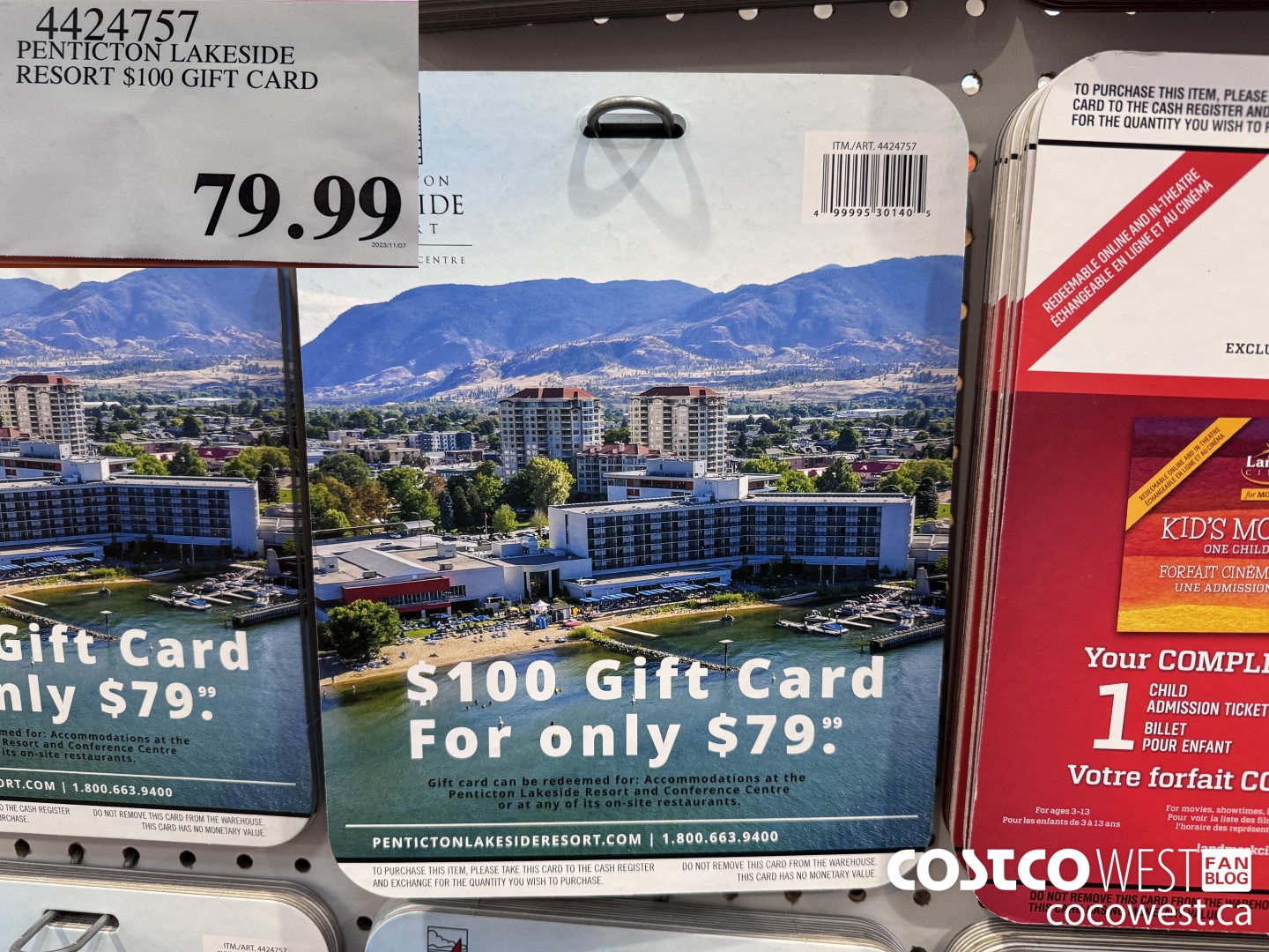 4424757 PENTICTON LAKESIDE RESORT $100 GIFT CARD $79.99